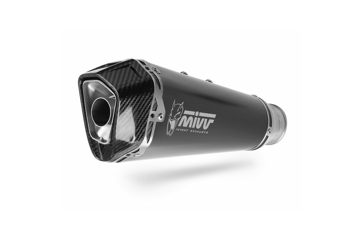 Silencieux MIVV Delta Race Steel Black/casquette carbone Kawasaki Versys 1000