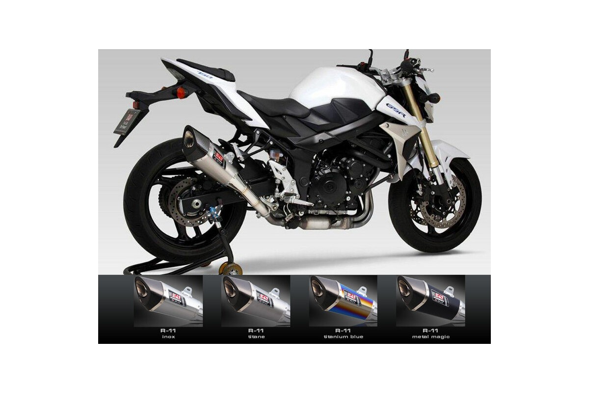 Silencieux YOSHIMURA R-11 titane bleu Suzuki GSR750 (en Suisse non homologué)