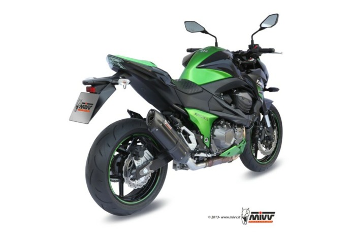 Silencieux MIVV Suono inox brossé noir/casquette carbone Kawasaki Z800