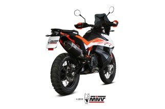 Silencieux MIVV Speed Edge Steel Black/casquette carbone KTM 790 Adventure