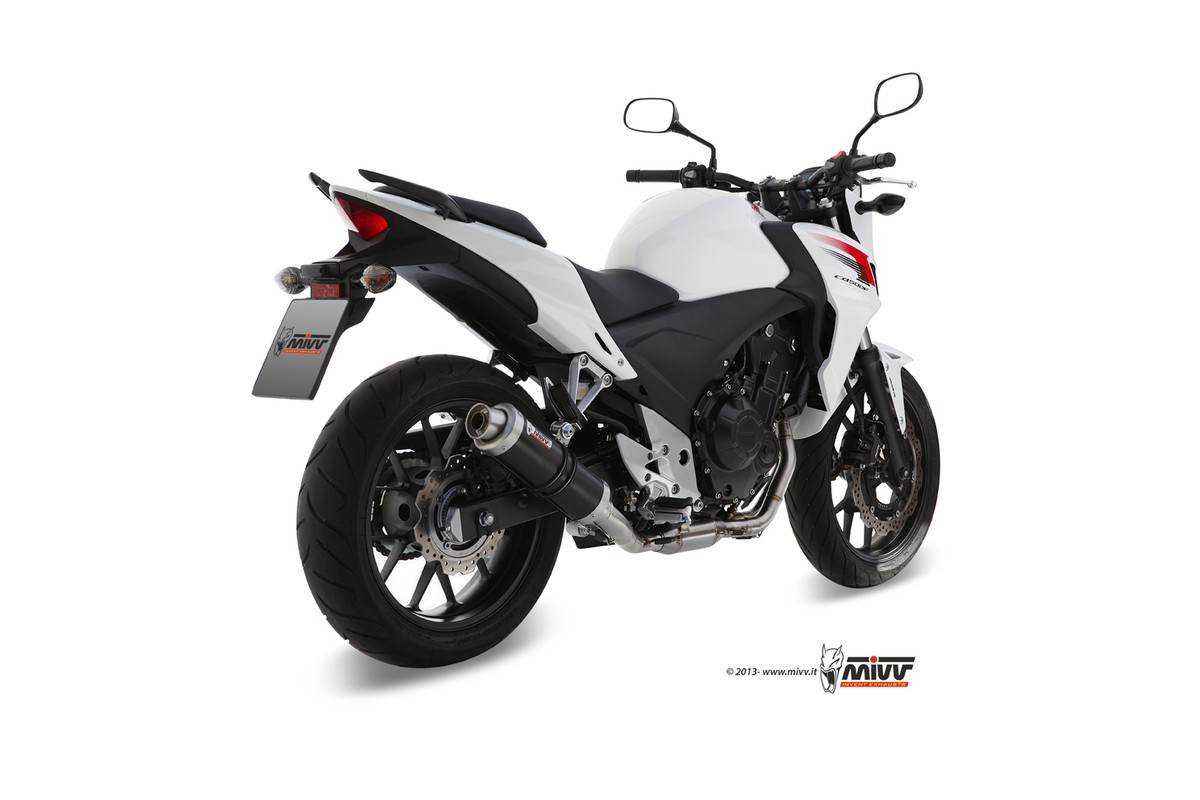 Silencieux MIVV GP inox brossé noir Honda CB500F/CB500X/CBR500R