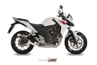 Silencieux MIVV GP inox brossé noir Honda CB500F/CB500X/CBR500R