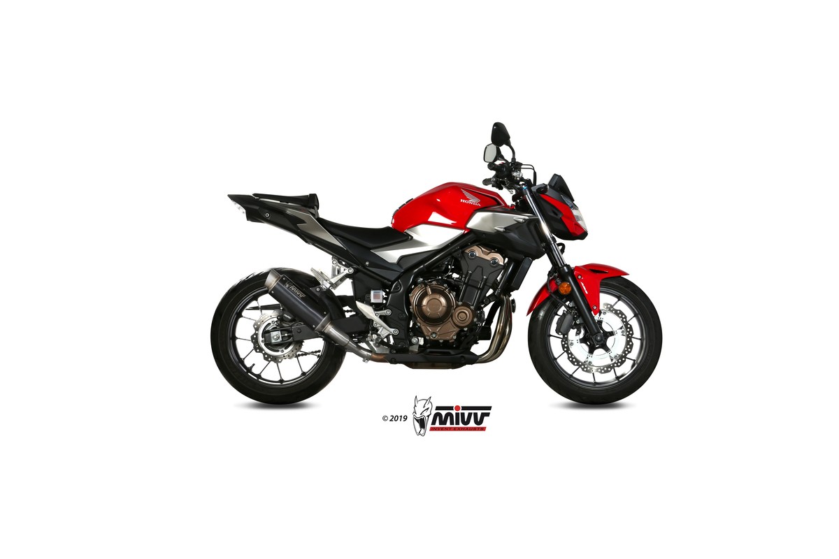 Silencieux MIVV GP Pro inox noir/casquette inox Honda CB500F
