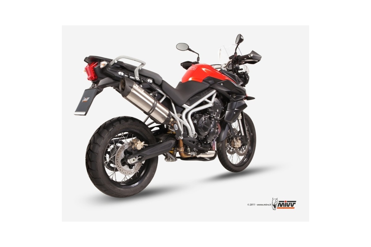 Silencieux MIVV Suono inox/casquette carbone Triumph Tiger 800