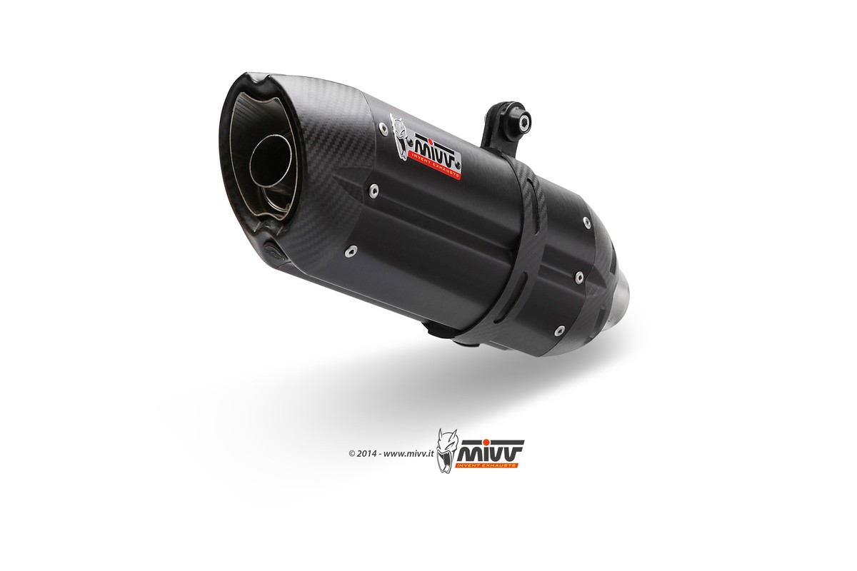 Silencieux MIVV Suono inox brossé noir/casquette carbone KTM