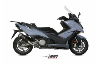 Silencieux MIVV Delta Race Black inox noir/casquette carbone Kymco AK 550