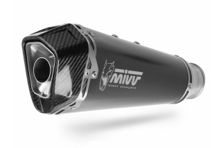 Silencieux MIVV Delta Race Black inox noir/casquette carbone Kymco AK 550