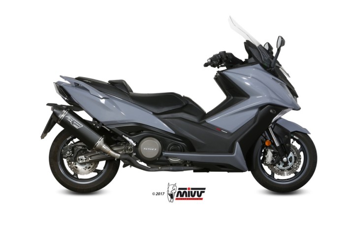 Silencieux MIVV Speed Edge Black inox noir/casquette carbone Kymco AK 550