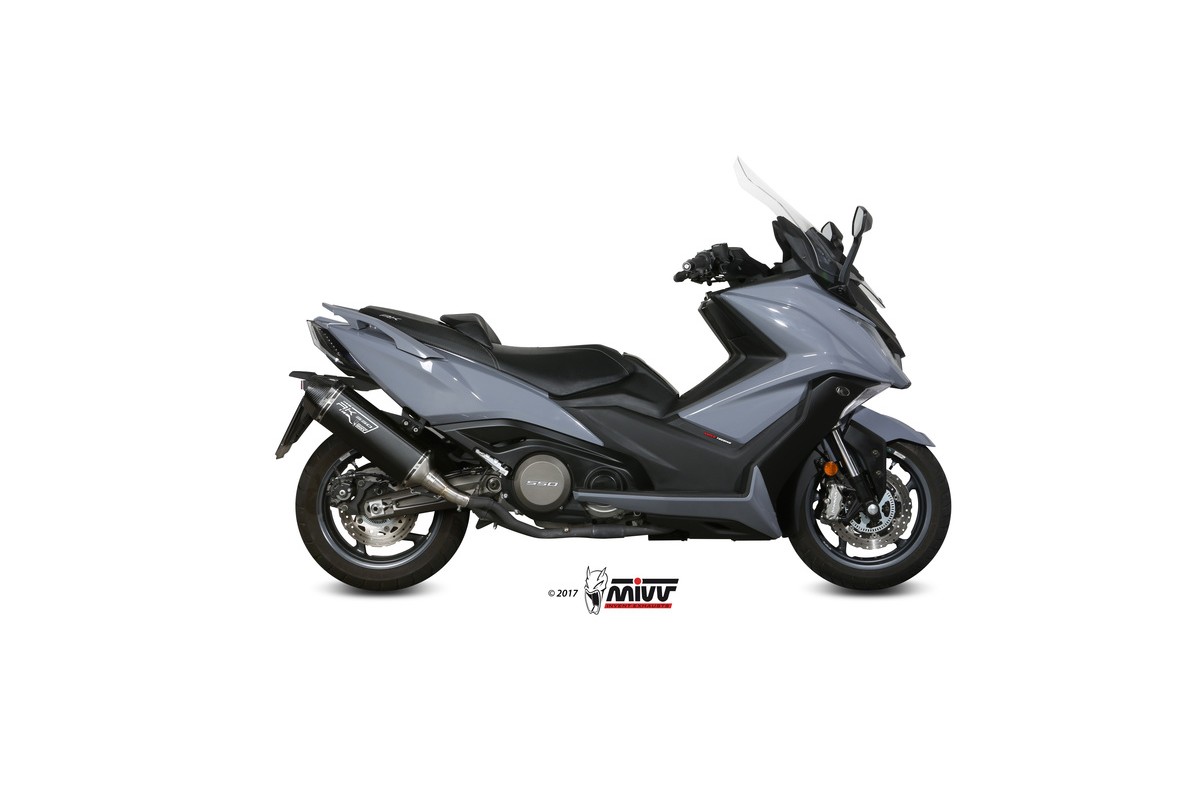 Silencieux MIVV Speed Edge Black inox noir/casquette carbone Kymco AK 550