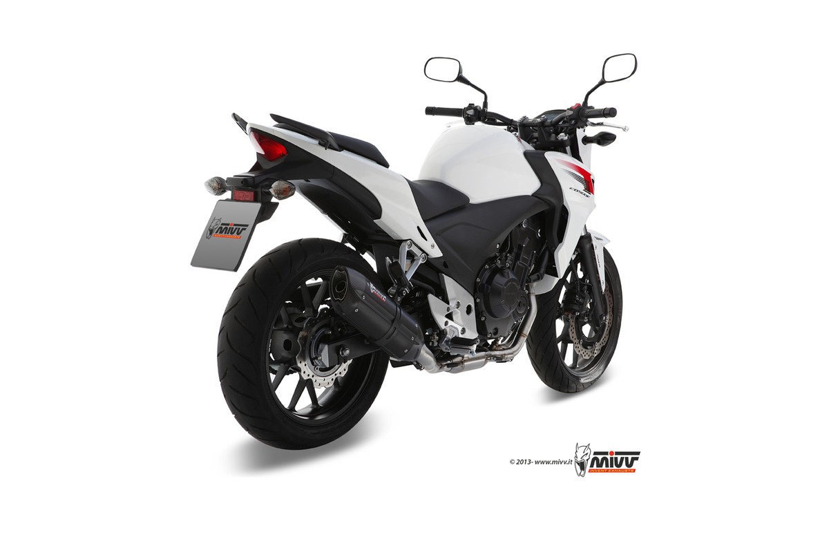 Silencieux MIVV Suono inox brossé noir/casquette carbone Honda