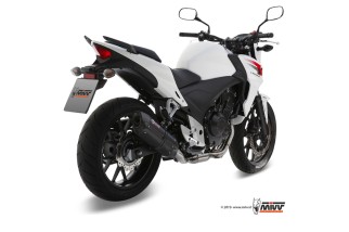 Silencieux MIVV Suono inox brossé noir/casquette carbone Honda