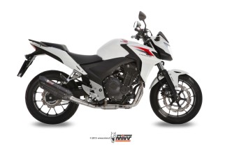 Silencieux MIVV Suono inox brossé noir/casquette carbone Honda