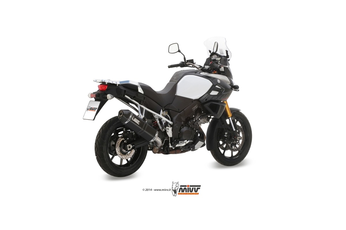 Silencieux MIVV Speed Edge inox brossé noir/casquette carbone Suzuki DL1000 V-Strom