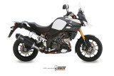 Silencieux MIVV Speed Edge inox brossé noir/casquette carbone Suzuki DL1000 V-Strom