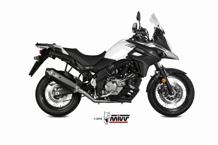 Silencieux MIVV Speed Edge inox noir/casquette carbone Suzuki DL650 V-Strom