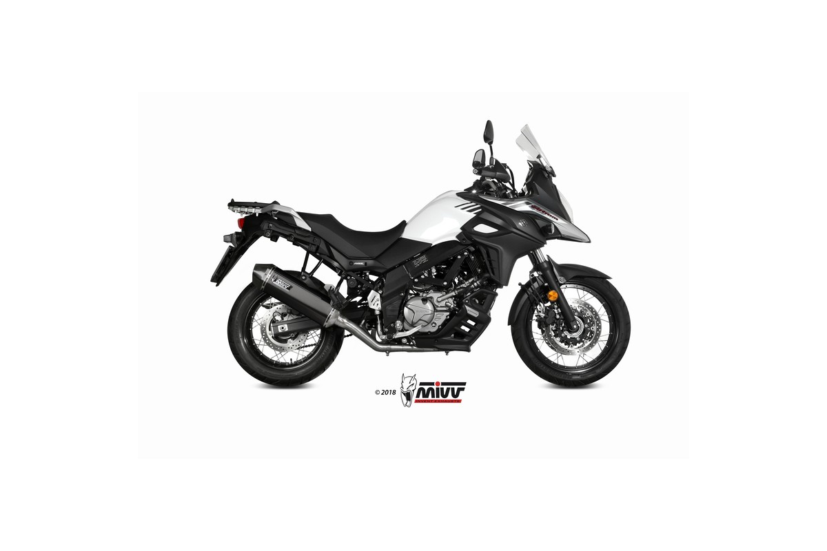 Silencieux MIVV Speed Edge inox noir/casquette carbone Suzuki DL650 V-Strom