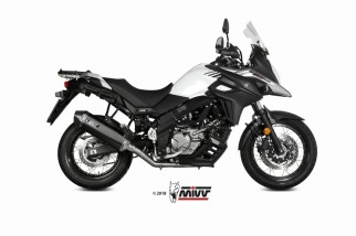 Silencieux MIVV Speed Edge inox noir/casquette carbone Suzuki DL650 V-Strom