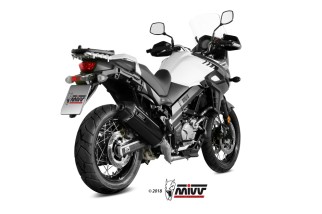 Silencieux MIVV Speed Edge inox noir/casquette carbone Suzuki DL650 V-Strom