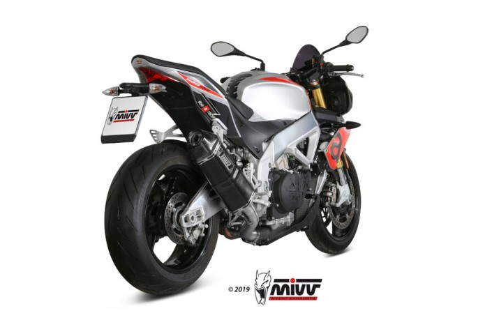 Silencieux MIVV Speed Edge inox noir/carbone - Aprilia Tuono V4 1100