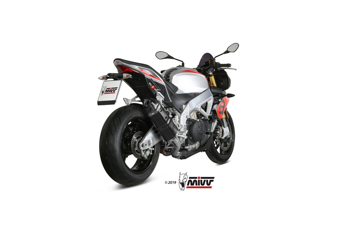 Silencieux MIVV Speed Edge inox noir/carbone - Aprilia Tuono V4 1100