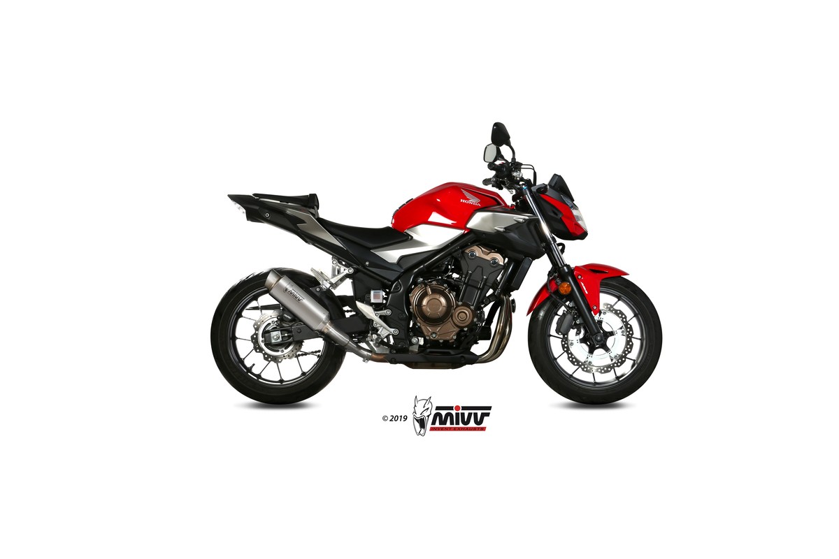 Silencieux MIVV GP Pro titane/casquette inox Honda CB500F