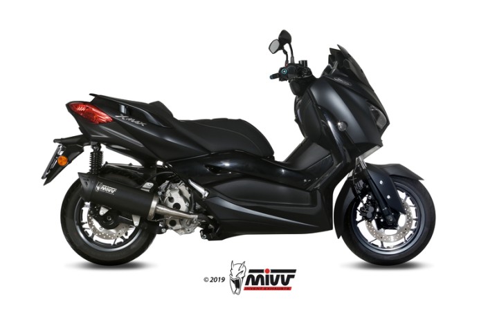 Silencieux MIVV Mover inox noir/casquette ABS noir Yamaha T-Max 300
