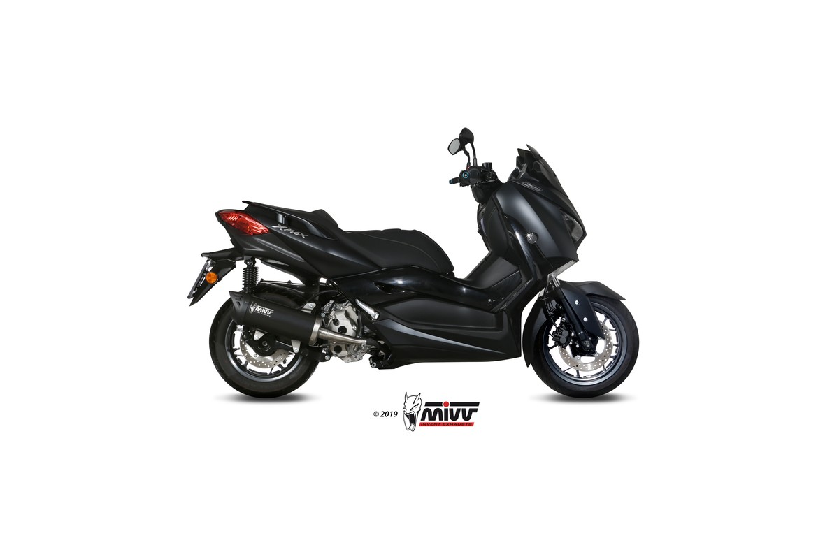 Silencieux MIVV Mover inox noir/casquette ABS noir Yamaha T-Max 300