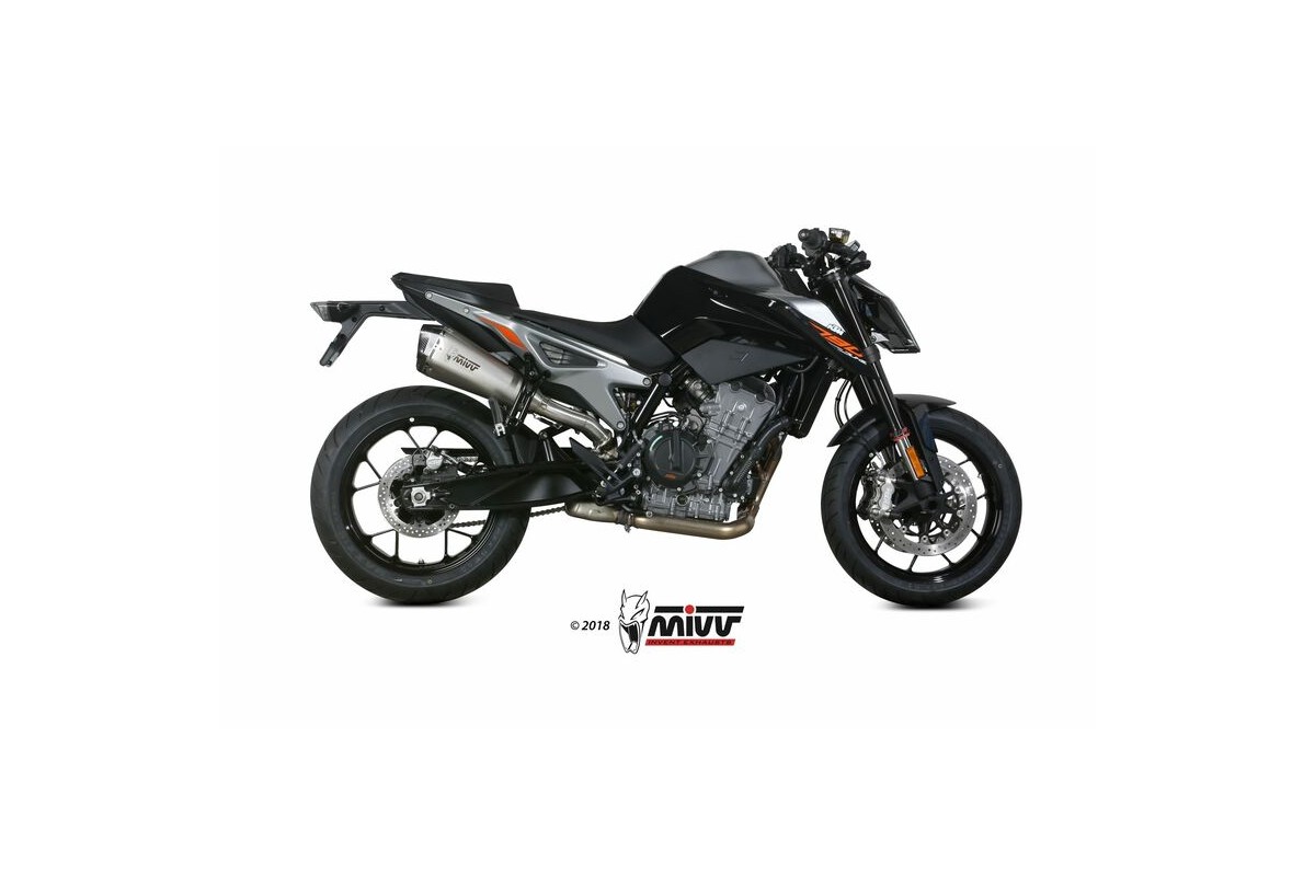 Silencieux MIVV Delta Race inox/casquette carbone KTM Duke 790