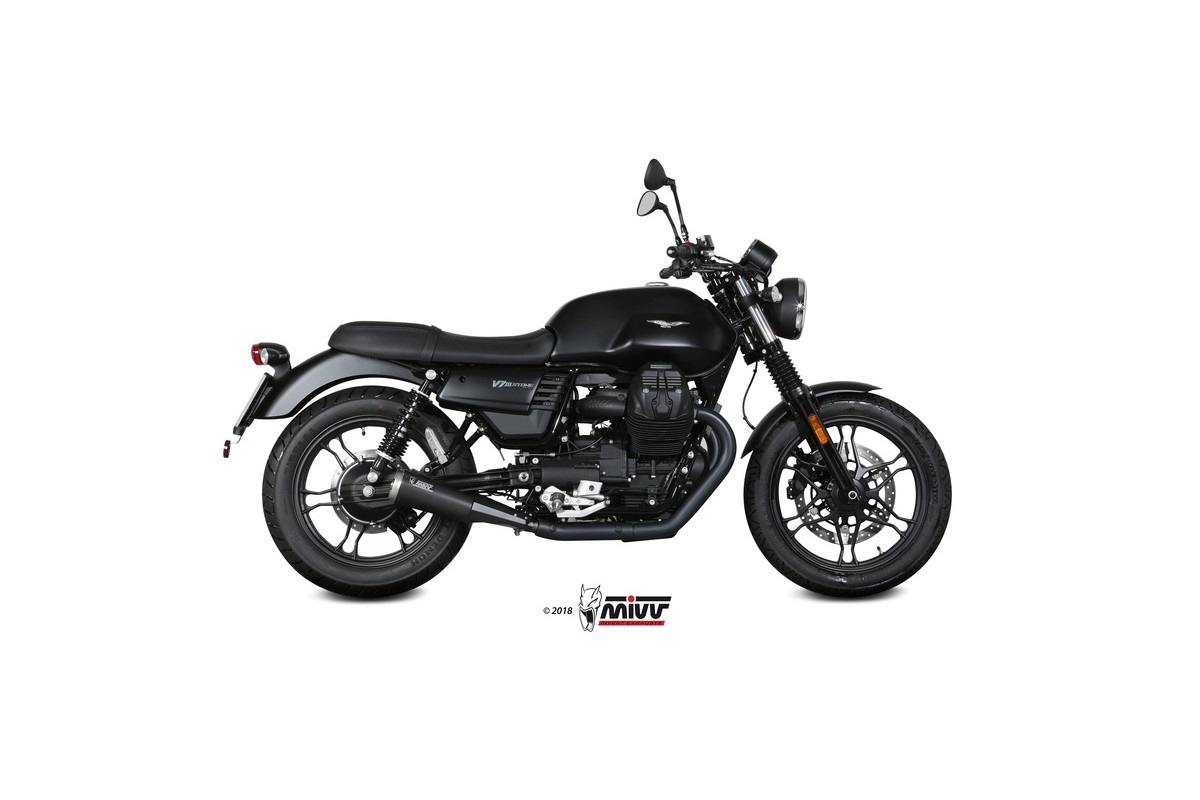 Silencieux MIVV Ghibli inox noir/casquette inox Moto Guzzi V7 III