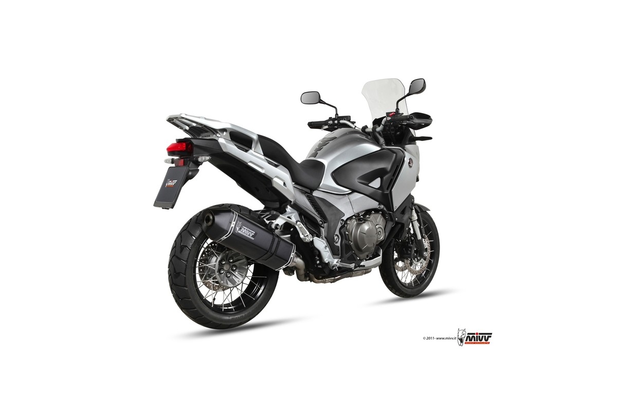 Silencieux MIVV Speed Edge inox noir casquette carbone Honda Crosstourer