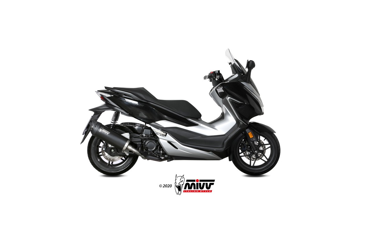 Silencieux MIVV Mover inox noir/casquette ABS noir Honda Forza 300