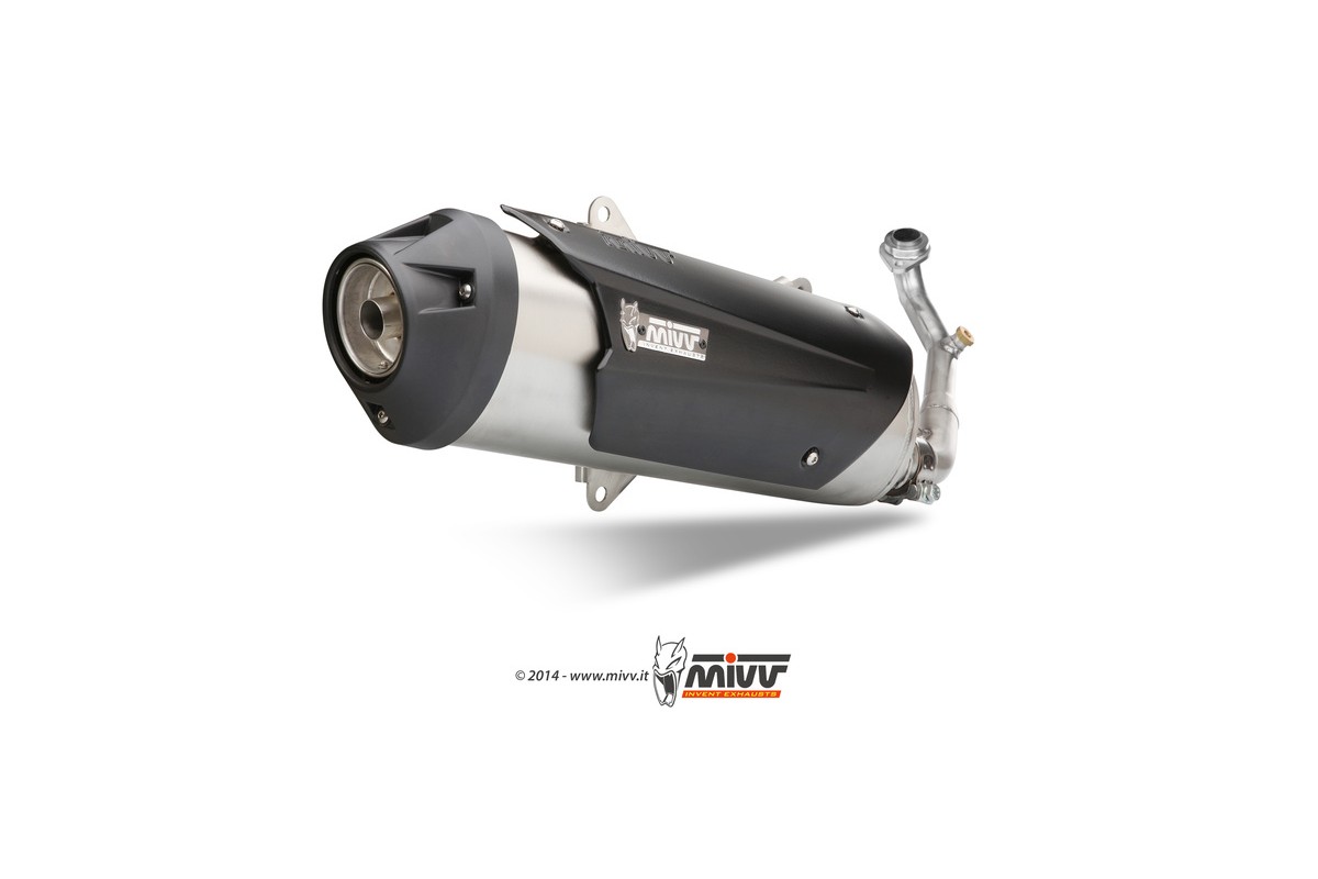 Silencieux MIVV Urban catalysé inox brossé/casquette ABS noir Yamaha X-MAX 400