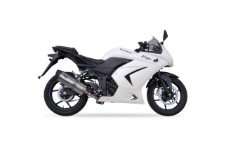 Silencieux IXIL Hexoval Xtrem inox / alu noir - Kawasaki Ninja 250R - OK7034VSE