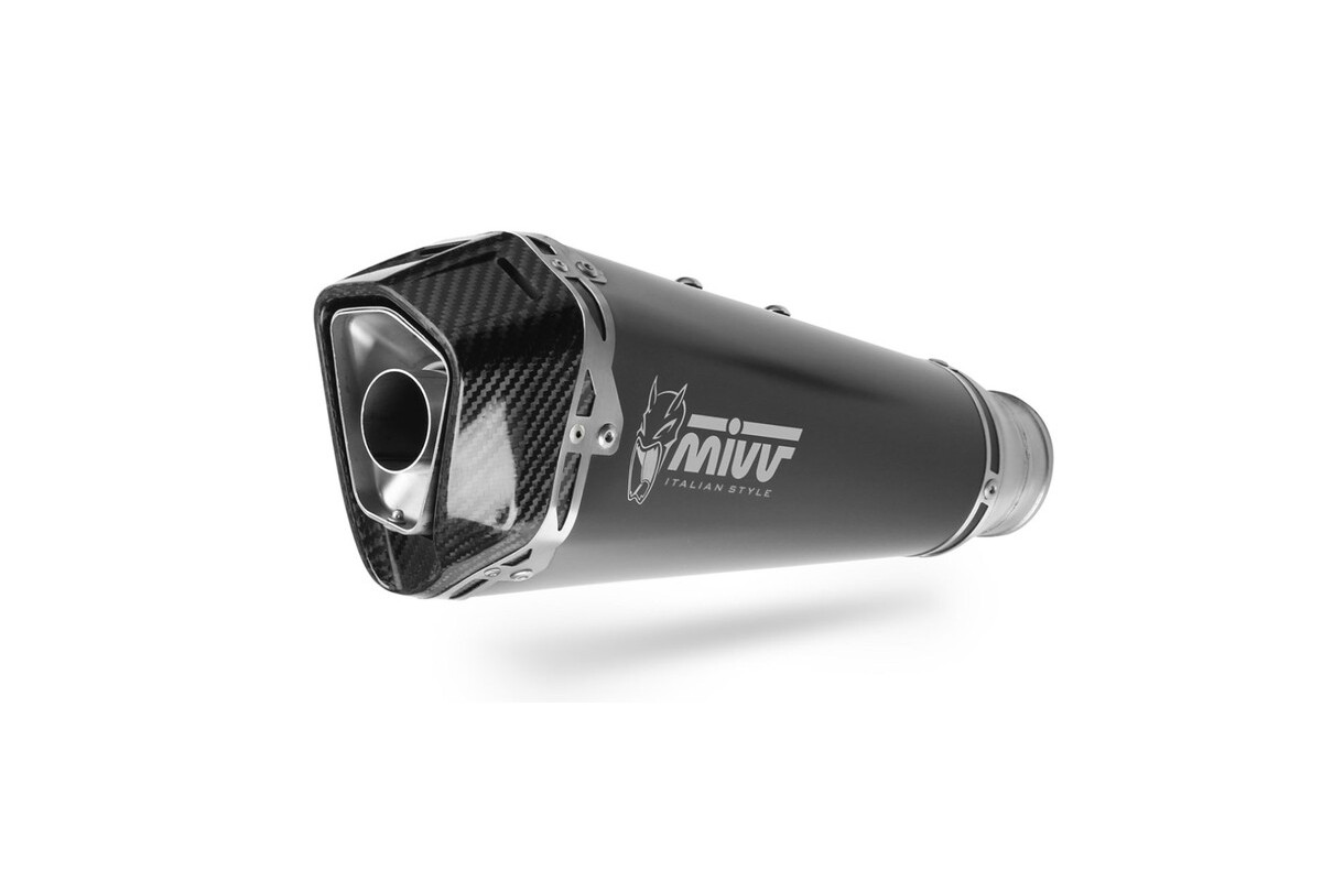 Silencieux MIVV Delta Race inox noir/carbone - Triumph Street Triple R/S/RS